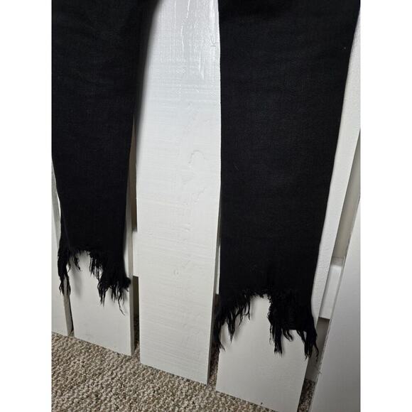 L'Agence High Line Skinny High Rise Saturated Black Distruct Distressed Jeans 24 - Picture 10 of 16
